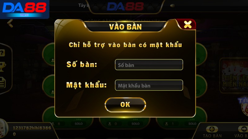 Hướng dẫn quy trình các bước tham gia game bài DA88