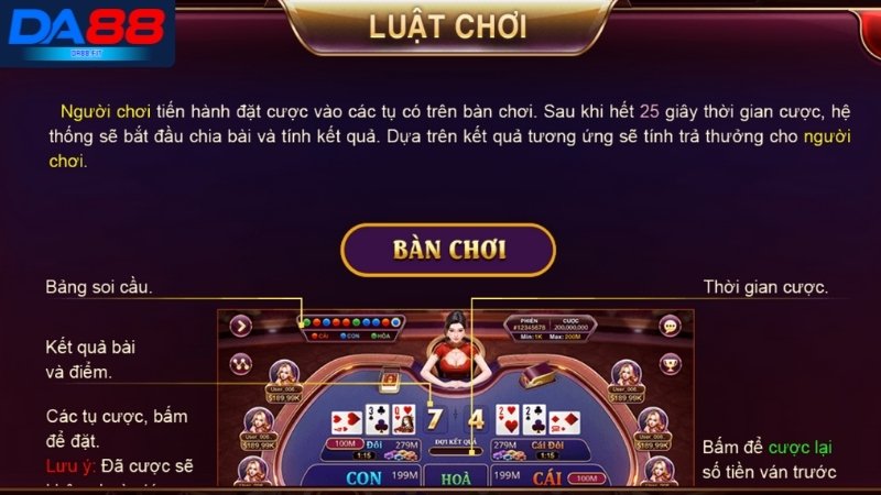 Cách chơi game bài Baccarat DA88 cho tân thủ
