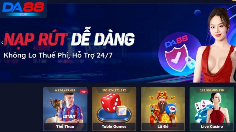 Điều kiện nạp tiền DA88 đối với hội viên