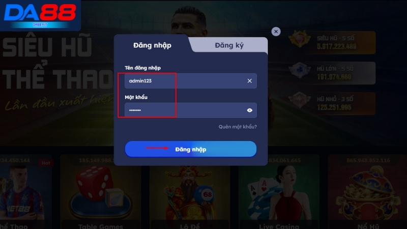Hướng dẫn cách đăng nhập DA88 cho người mới