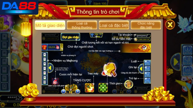 Những quy tắc cơ bản trong bắn cá tam tiên DA88