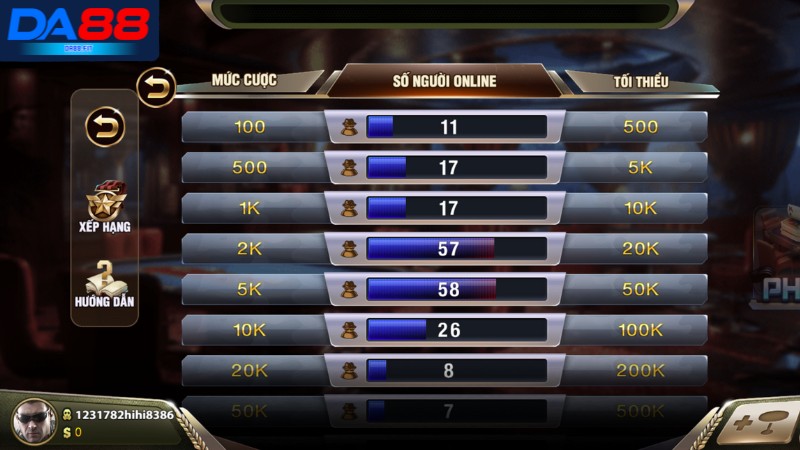 Tìm hiểu đôi nét về sảnh game bài DA88